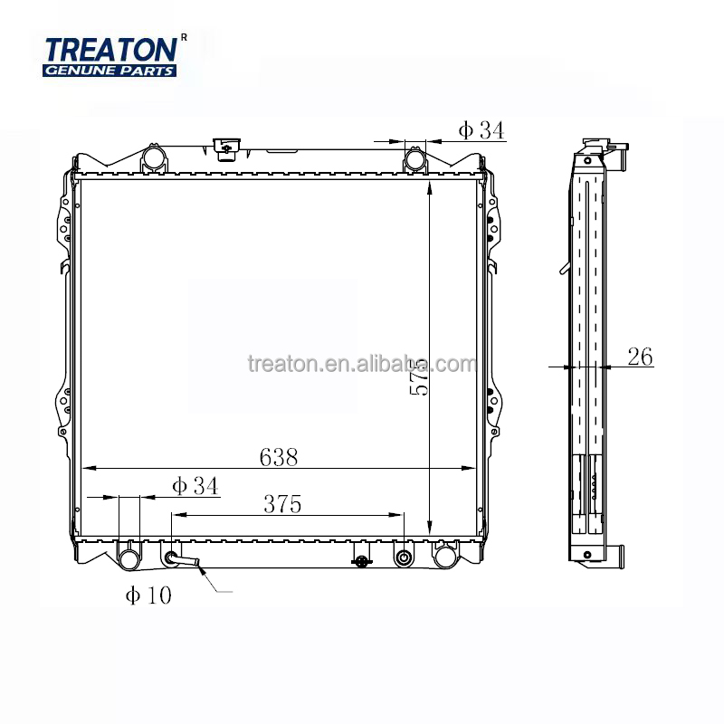 TREATON AUTO PARTS OEM 16400-75180 RADIATOR for Land Cruiser V6 3.4 4Runner L4 2.7 at 1996-2000 With High Quality