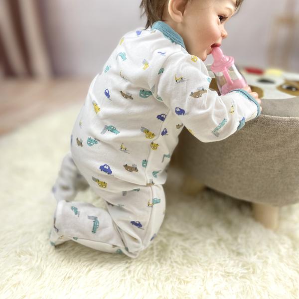 In stock Fold Hand and Snap Feet Design 100% Cotton Baby Romper Jumpsuit Baby Onesie Pajama