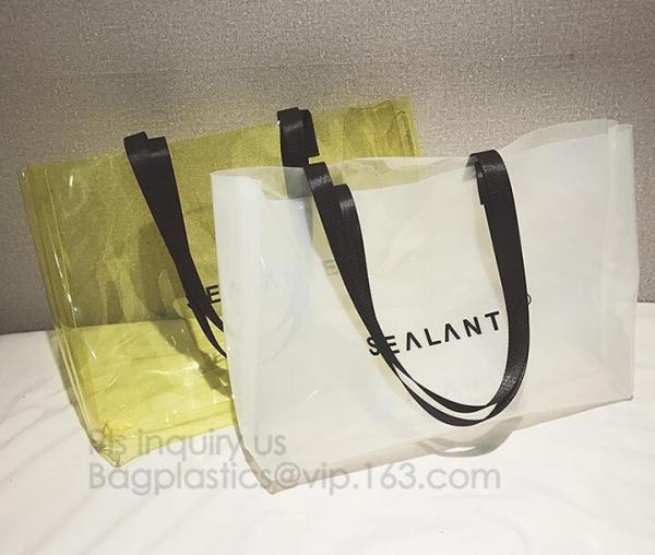 Semi-clear Tote Bags Stripe PVC Shoulder Bag with Pouch, PVC PU Trendy Handbag Shoulder Bag Beach Bag, PVC shoulder bag