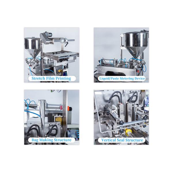 220V AC 50Hz Sauce Packet Packing Machine , 3 / 4 Side Sealing Packing Machine