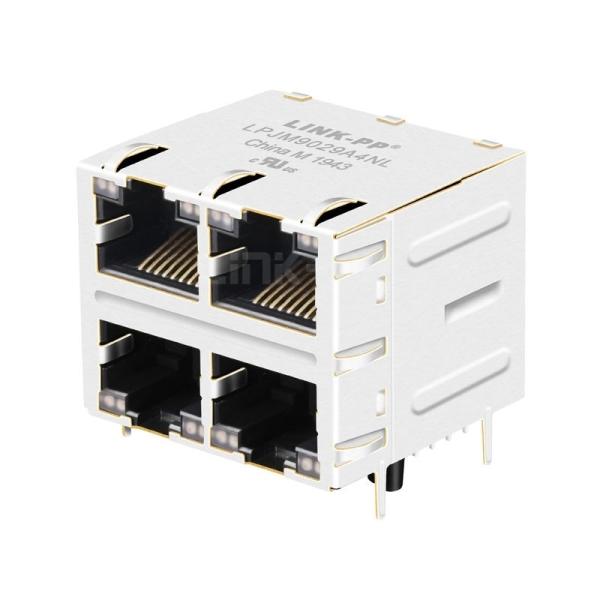 LPJM9029A4NL 10G Base-T 2x2 Port RJ45 Ethernet MagJacks Зеленый и желтый / Зелен
