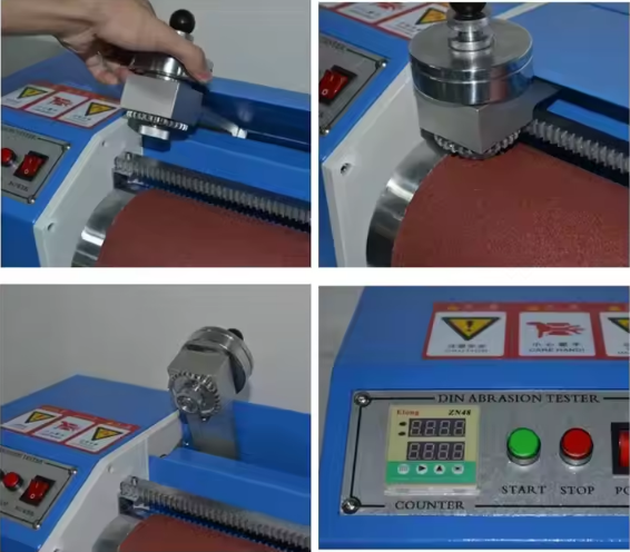 UP-1001 DIN53516 Abrasion Tester with φ150mm Roll Diameter 460mm Roller Length and 40rpm Roller Speed for Rubber Leather Tire Testing