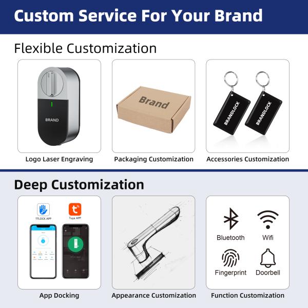 Liliwise OEM ODM Retrofit Smart Lock Digital Door Lock Electronic Motorized Smart Door Lock Fits EU Profile Cylinders