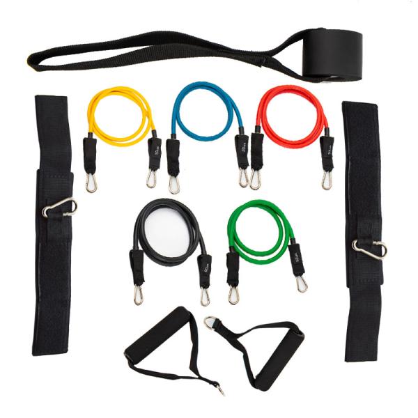 ZH 150lbs 11 Pcs Resistance Bands Set Bodylastics Fitness Equipment