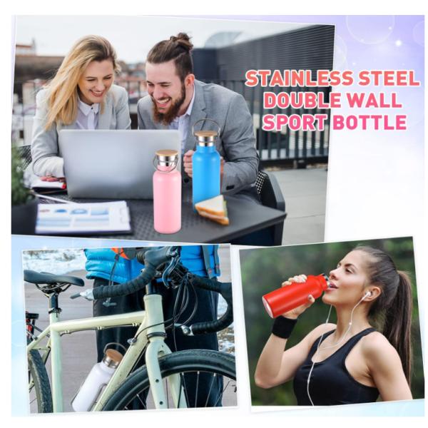 17oz  25oz Handle double insulated stainless steel water bottle Leakproof Lid Metal