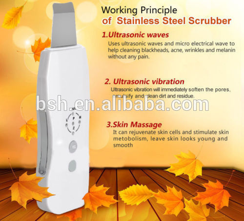 Portable Rechargeable 2in1 Ultrasonic Facial Skin Scrubber Anti-aging Lift