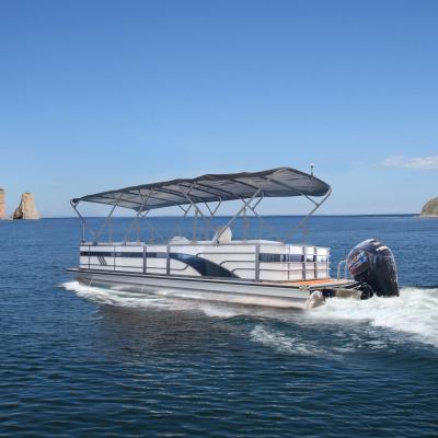 Bateau de type ponton à couche unique de 25-30 pieds de longueur 7,6 m Construction en aluminium