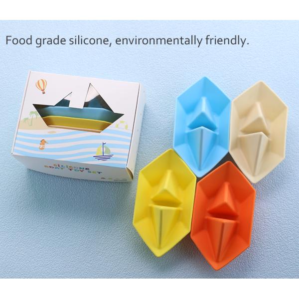 Floating Bath Silicone Boat Set Water Toys Bpa Free Food Grade