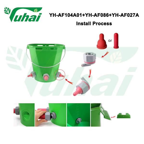 White Calf Feeding Buckets With Nipple 8l Crash Resistance Animal Feeding Tools