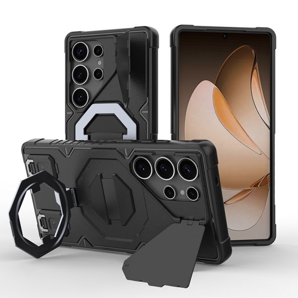Rugged Outdoor Phone Case with Industrial-Grade Shockproof Protection, Magnetic Kickstand, and Lanyard Hole