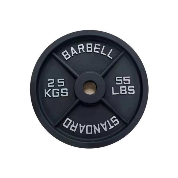 15KG Gym Rubber Bumper Plates Black Cast Iron Bumper Plates 33 LB