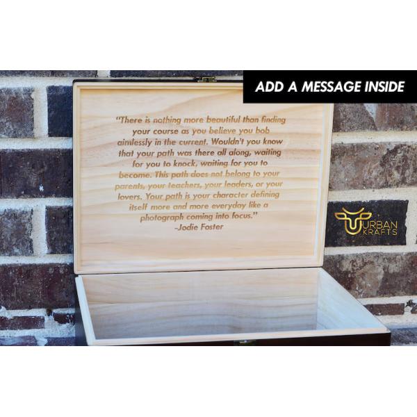 6.2*6.2*4.48 Personalized Wooden Box Tableware Keepsake Box for 5th Anniversary Gift