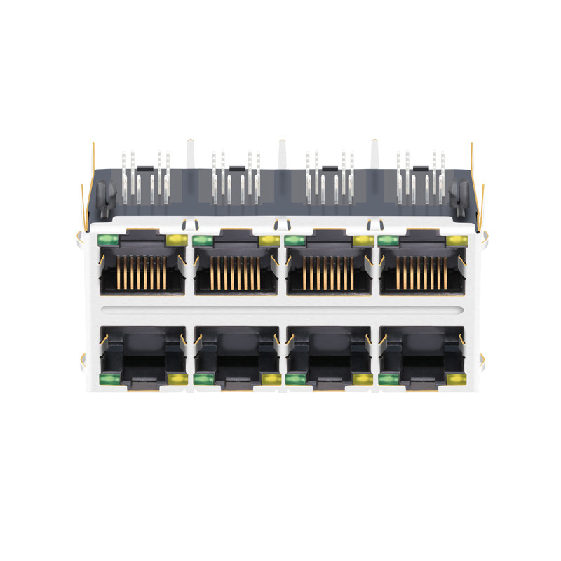 основание-T PP 10G СВЯЗИ соединителей JT5-2410NL 2x4 RJ45 магнитное совместимое с СИД