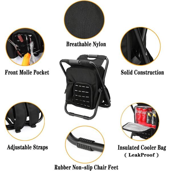 Outdoor Table 3 in 1 Portable Folding Cooler Backpack Chair for Camping and Hiking