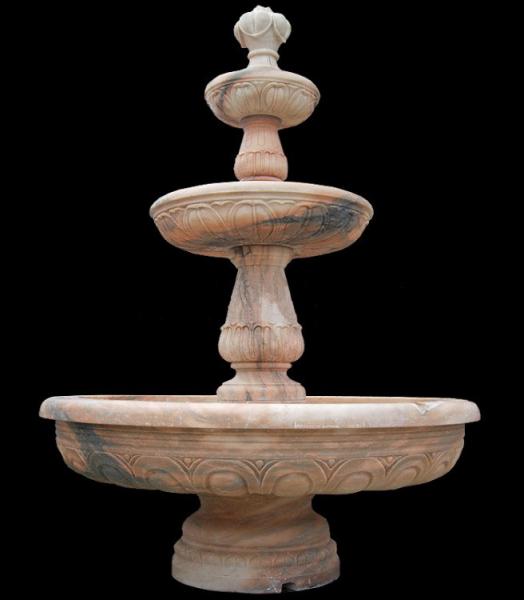 White Marble Stone Water Fountain With Lion and Horse Statue