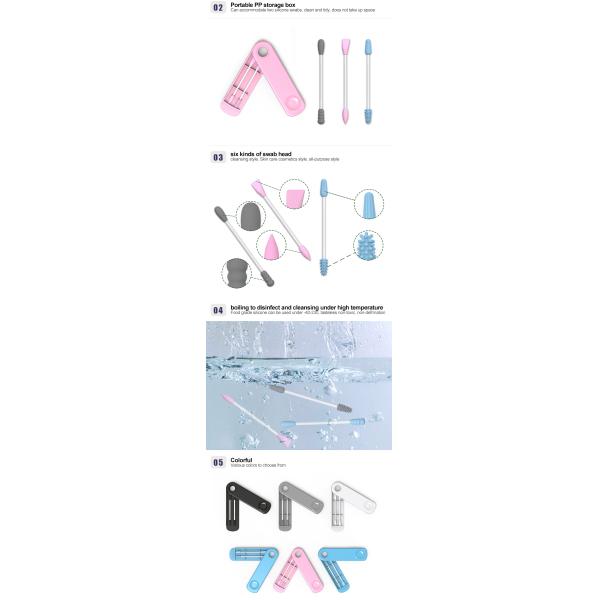 6 Design Style Silicone Houseware Silicone Ear Swab 20g