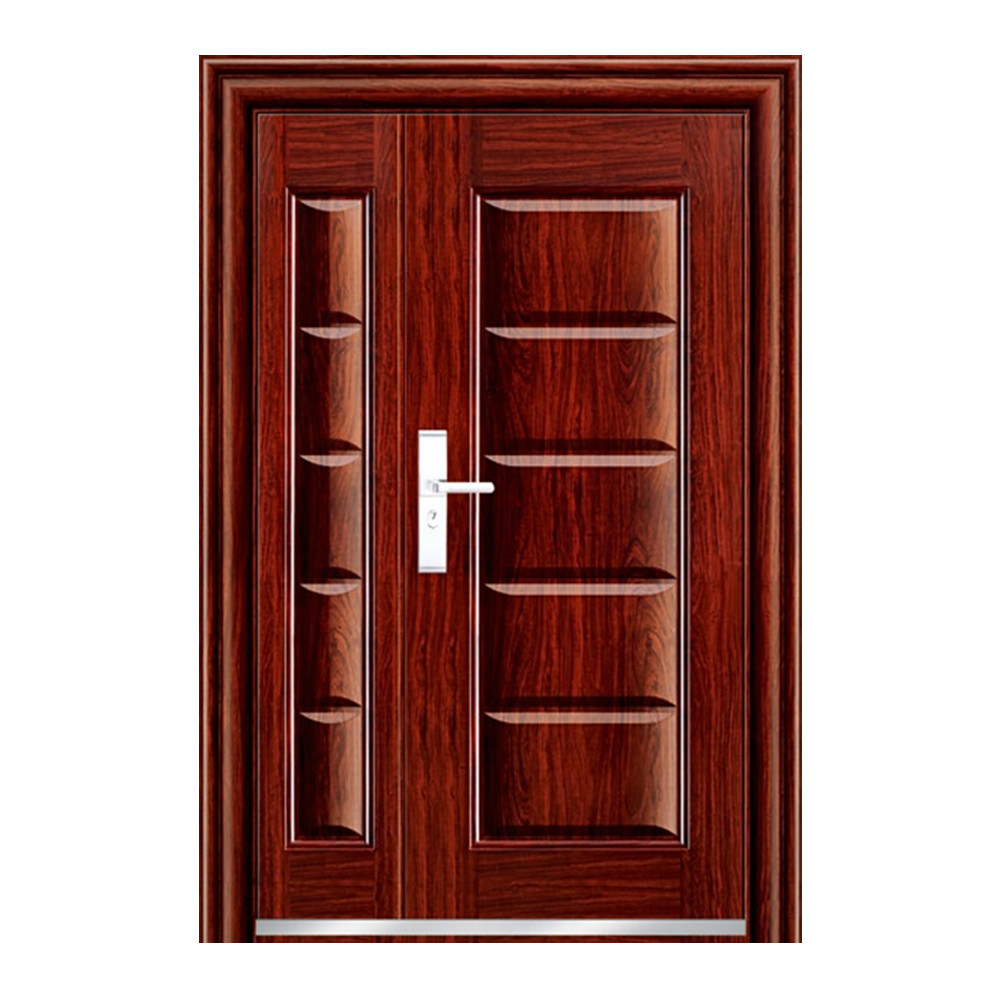 2024 Factory Price 48 Inch Wood Grain Security Door Metal Exterior Steel Main Door Design Residential with Smart Lock