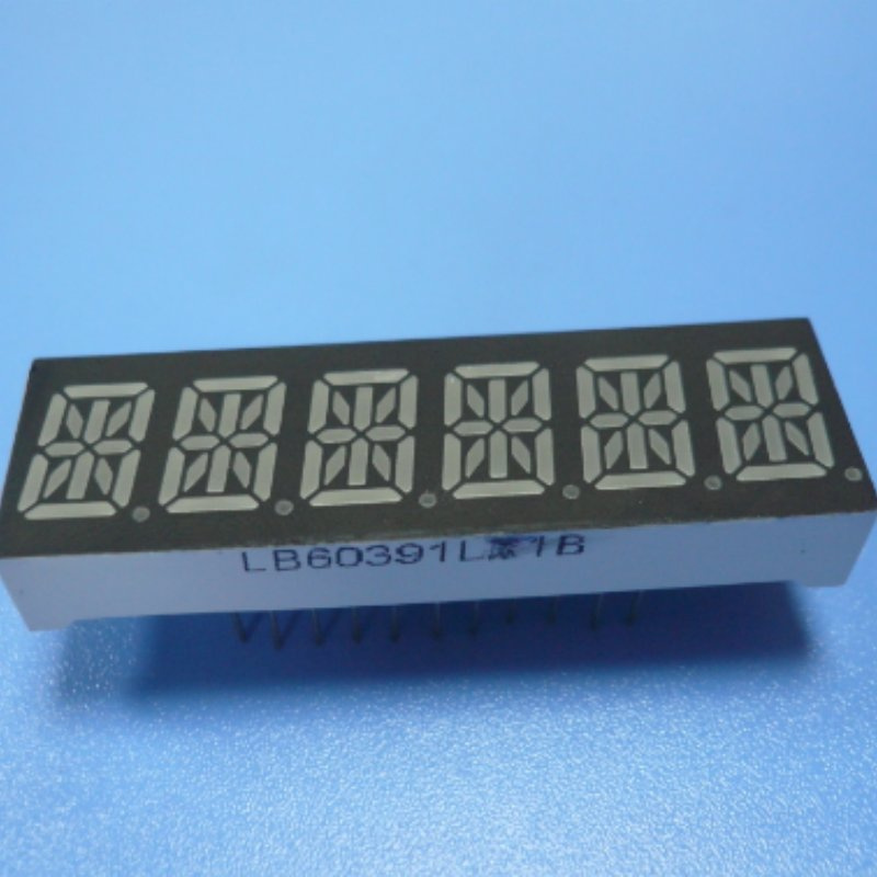 Custom Super Bright Green 0.39 inch 6 Digit 14 Segment LED Display Common Anode for Instrument Panel