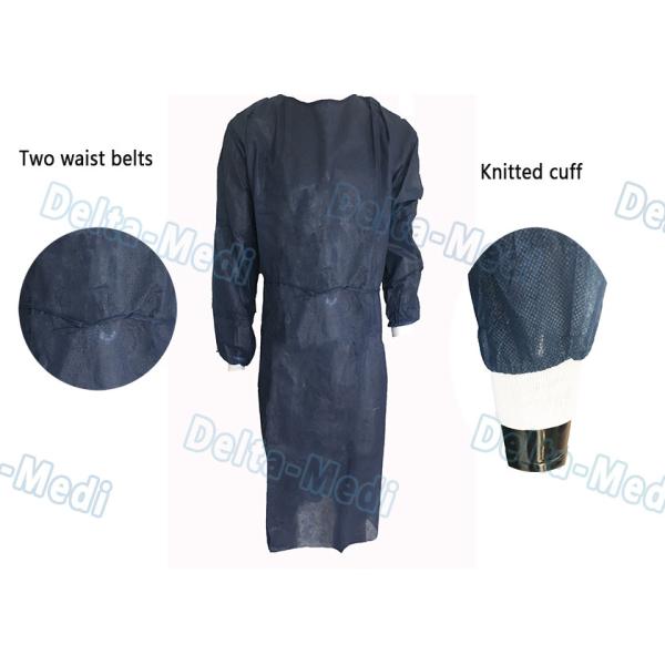 Темно-синая не сплетенная устранимая изоляция одевает длинный рукав для медицинских хирургических вмешательств