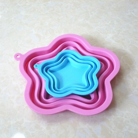 silicone mold kitchen accessories star shaped collapsible silicone bowl SK-087