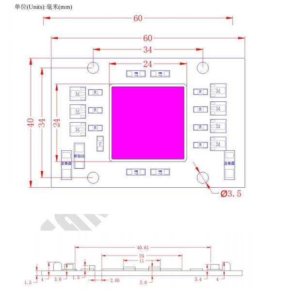 спектр 380-780nm УДАРА СИД AC 50W AC200-240V 40x60mm полный с более быстрыми соединителями