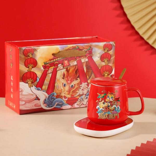 Customized Office Home Gift Set Eco-Friendly Ceramic Water Coffee Cup with Heater Mug