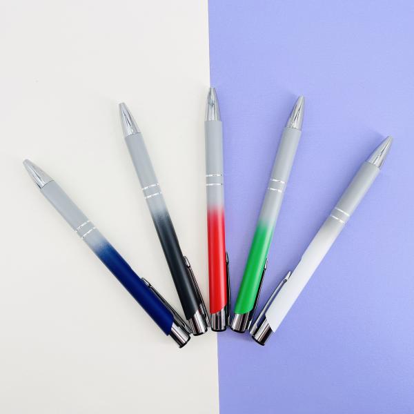 Nouveau stylo à bille à baril métallique de couleur dégradée en aluminium de 1,0 mm