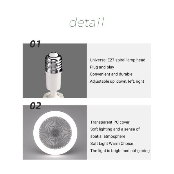20w Ceiling Fan Light with Silent Design and Remote Control Working Lifetime Hour 30000