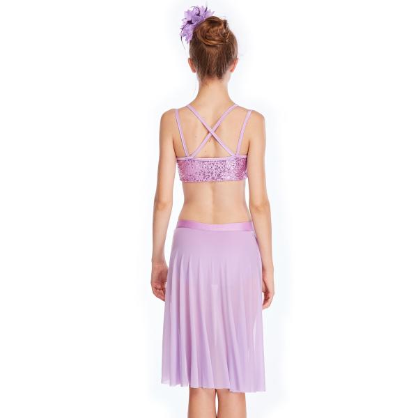 Side Cutoff Skirt Sequin Short Undermeath Top Straps Pinched at Front Centre Belly Dancing Clothes