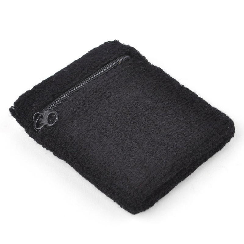 Adults M Custom Tennis Wrist Band Breathable Sport Cotton Sweatband with Zipper Lock