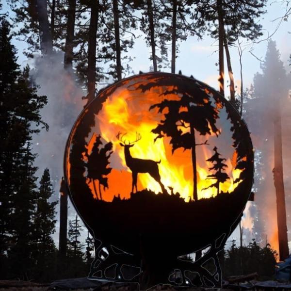 L'acier de Corten/l'altération superficielle par les agents du feu en acier pique le diamètre de 600mm avec l'emballage de boîte en bois