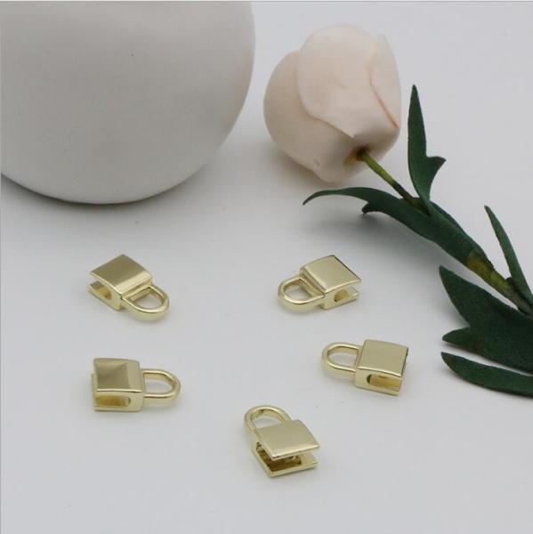 OEM design bag making accessories fashion light gold decorative metal lock parts