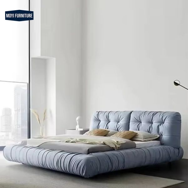 Soft Bed Storage Velvet Modern Super Upholstered Full Bedroom Furniture Set Luxury King Size Nordic Frame Double Tatami Velvet Bed