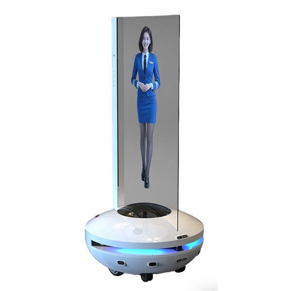 55 Inch Transparent OLED Display Mobile Reception Robot for Smart Hospitality & Intelligent Service