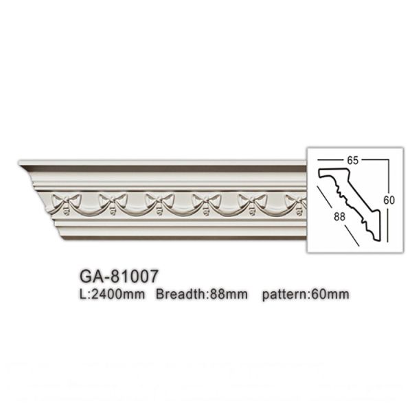 Gemei Polyurethane Foam Cornice Waterproof Eco-friendly Easy To Install Decorative Cornice for Home Decor