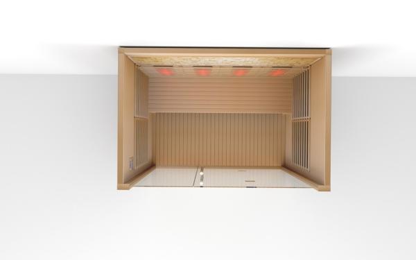 Solid Wood 4 Person Infrared Sauna Room Doorfull Infrared Dry Wooden Sauna