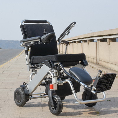 Portable Foldable Electric Wheelchair Aluminum Alloy Lightweight Motorized