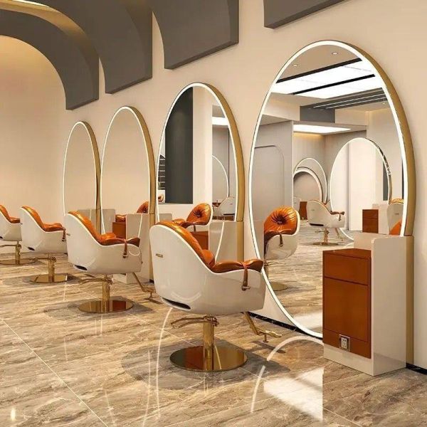 Kingstin Luxury LED Hairdressing Mirror Station Sided Styling Unit - Professional Barber Shop Furniture & Equipment