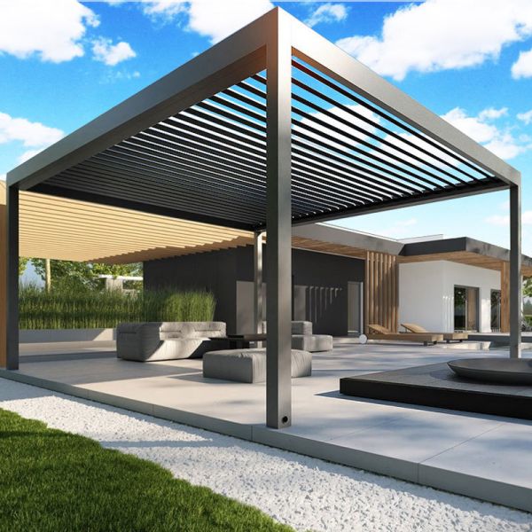 Shade Control + Modern Look | Metal Pergola with Retractable Roof