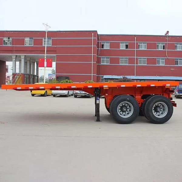 CIMC High Strength Low Alloy Steel Q345 2 Axles 35T Flatbed Container Transport Semi Truck Trailer