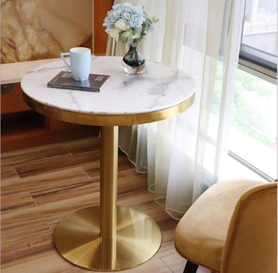 Round or Square Marble Top Gold Metal Base Coffee Table Bistro table