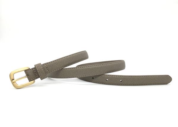Taupe Saffiano Fashion PU Leather Womens Trouser Belt