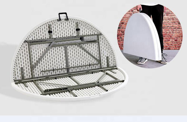 Seis pés plástico redonda branco de dobramento banquete de 8 pés para 10 Seater exterior