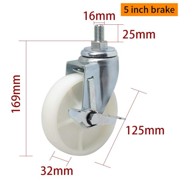 EDL Medium Duty 5 pulgadas 150 kg TPA con rosca por giro y tipo de freno 505S-26