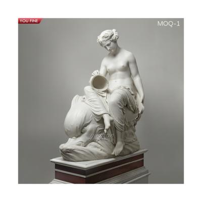 Custom Life Size Marble Thetis on a Dolphin Statue