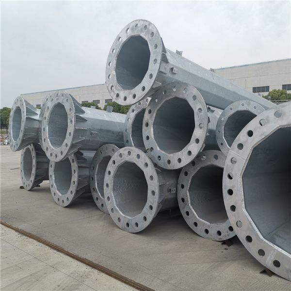 Hot-Dip Galvanized Steel Power Pole with 86um Galvanization Thickness and 15-Year Warranty for Reliable Power Transmission
