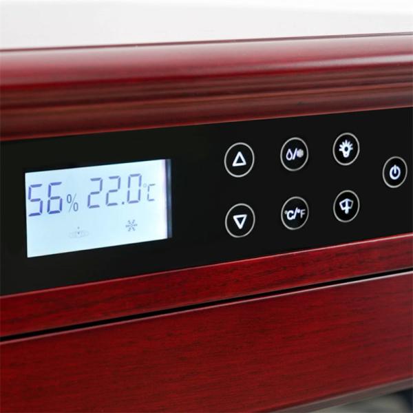 Electronic Humidor Cabinet Cigar Cooler Humidifier With Brown Wood Frame Humidificador de cigarros con marco de madera marrón