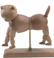 Projeto de madeira do manequim do cão/gato do manequim do artista vívido do ofício bom