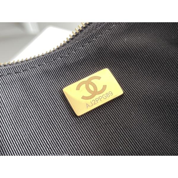 Black Chain Mini Sling Bag Branded Chanel Hobo Handbag Calfskin Leather