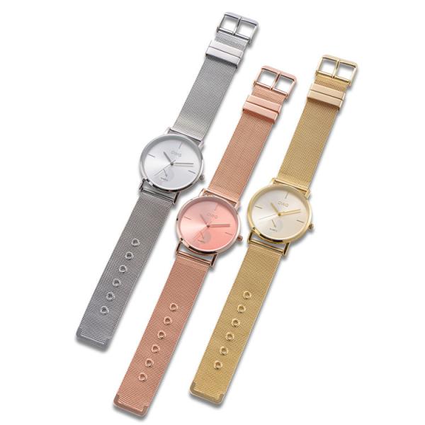 Men's Alloy Case Fashion Wrist Watches Promotional Gift With Mesh Strap Band